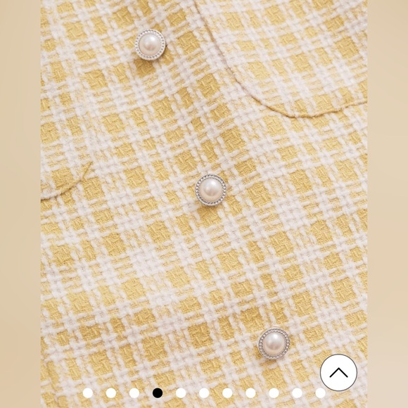 NEW! AIR SPACE Small Bead Buttons Mini Dress (Yellow) - Picture 7 of 10